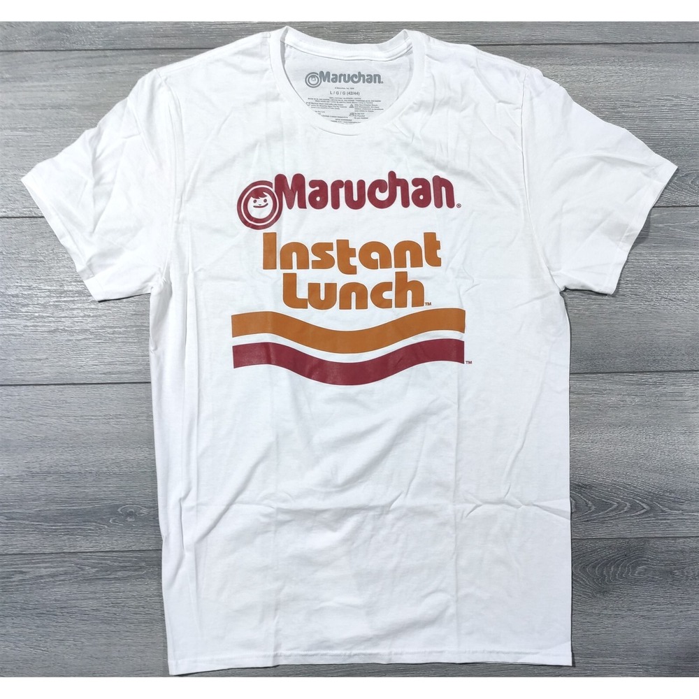 Maruchan Shirt Mens Large 42-44 Instant Lunch Ramen Noodle Novelty Tee White